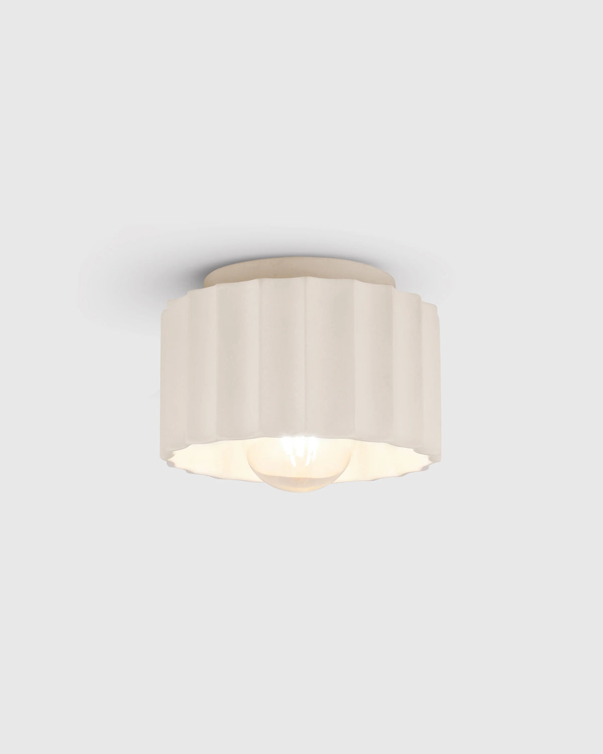 Scalloped Ceramic Flush Mount / Sconce - 8" / Natural