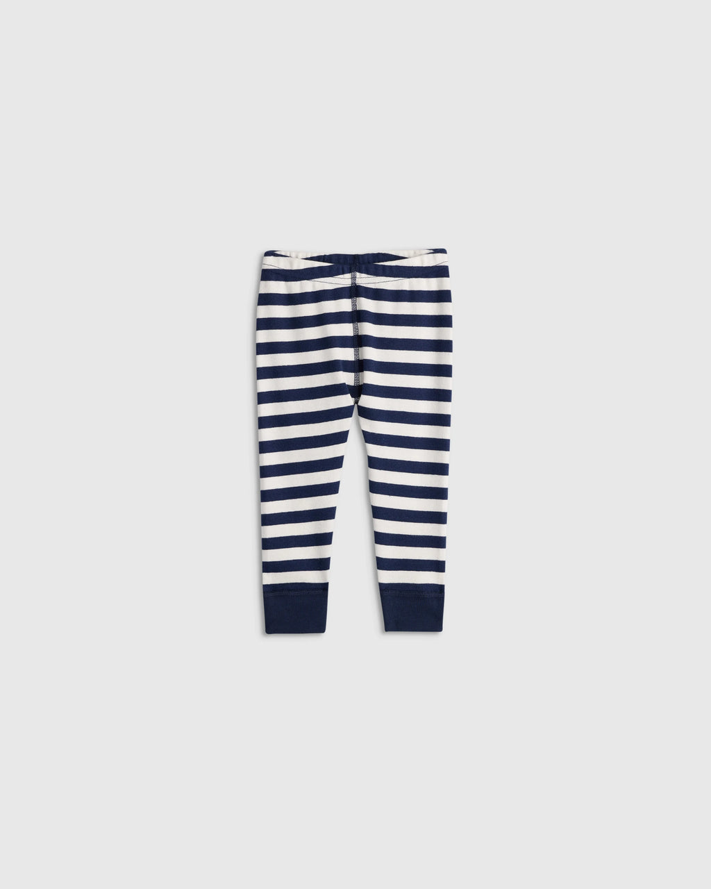 100% Organic Cotton Long Sleeve and Pant Pajama Set - 12-18M / Navy Stripe