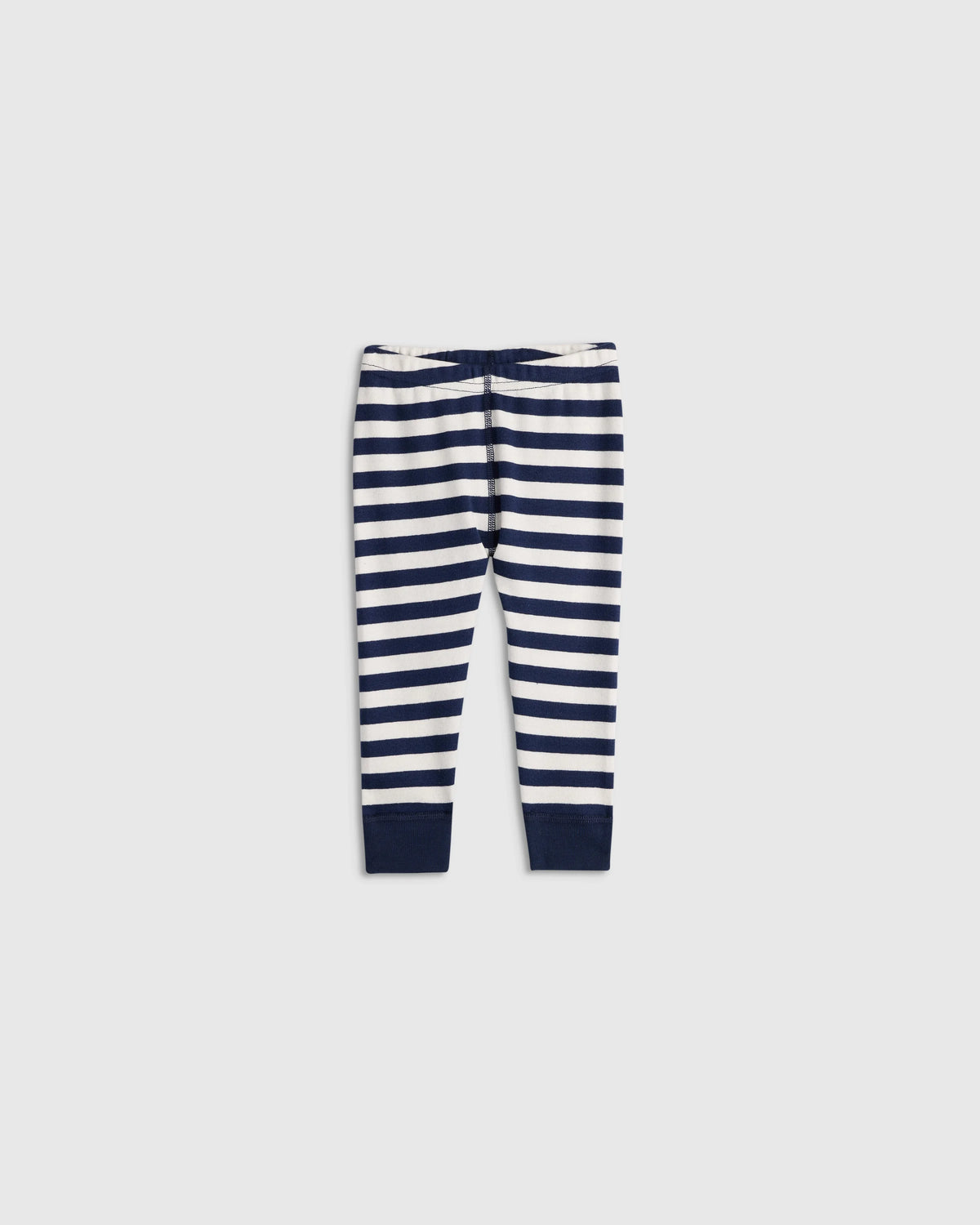 100% Organic Cotton Long Sleeve and Pant Pajama Set - 12-18M / Navy Stripe