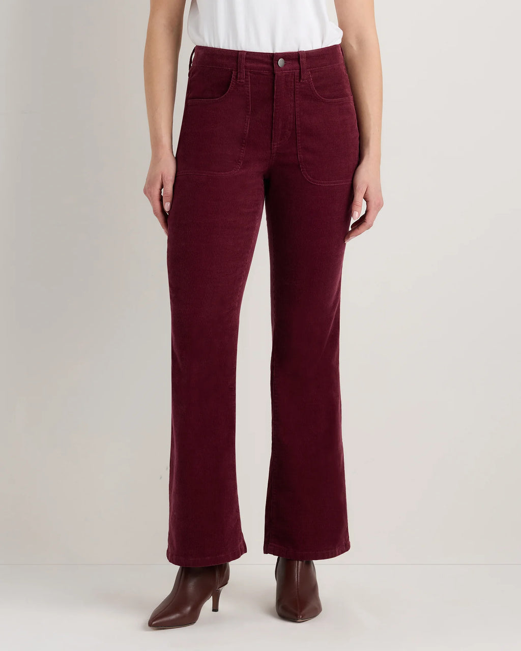 Organic Stretch Corduroy Flare Pants - 0 / Black