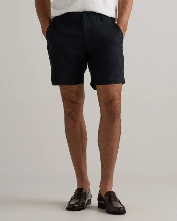 100% European Linen Trouser Shorts - 7" - S / Bayberry Olive