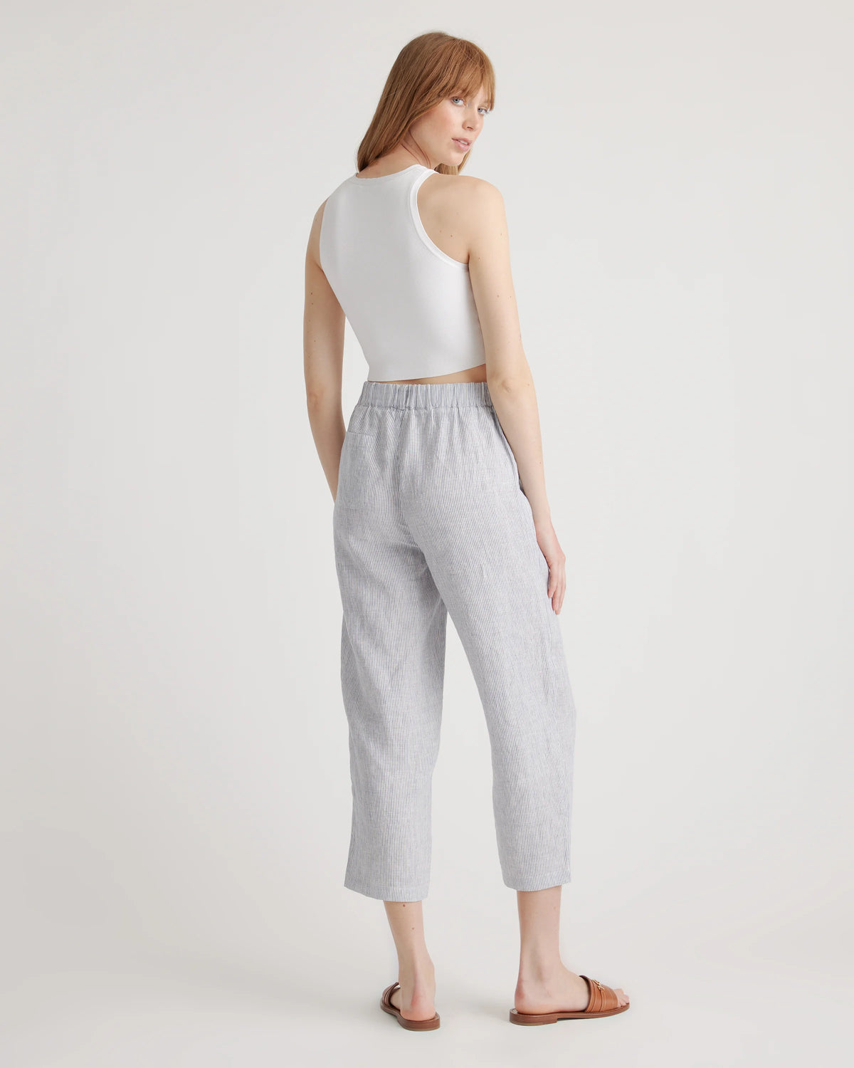 100% European Linen Pants - XS / White