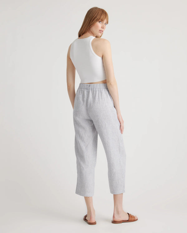100% European Linen Pants - XS / White