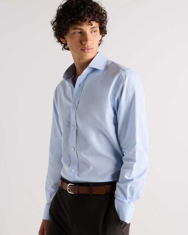 Organic Cotton Cashmere Dress Shirt - XS / Pale Blue