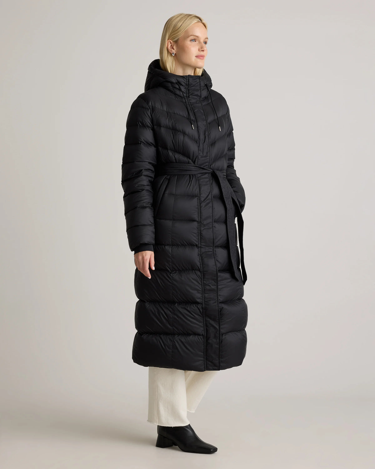 Responsible Down Belted Puffer Maxi Coat - XS / Morel Grey