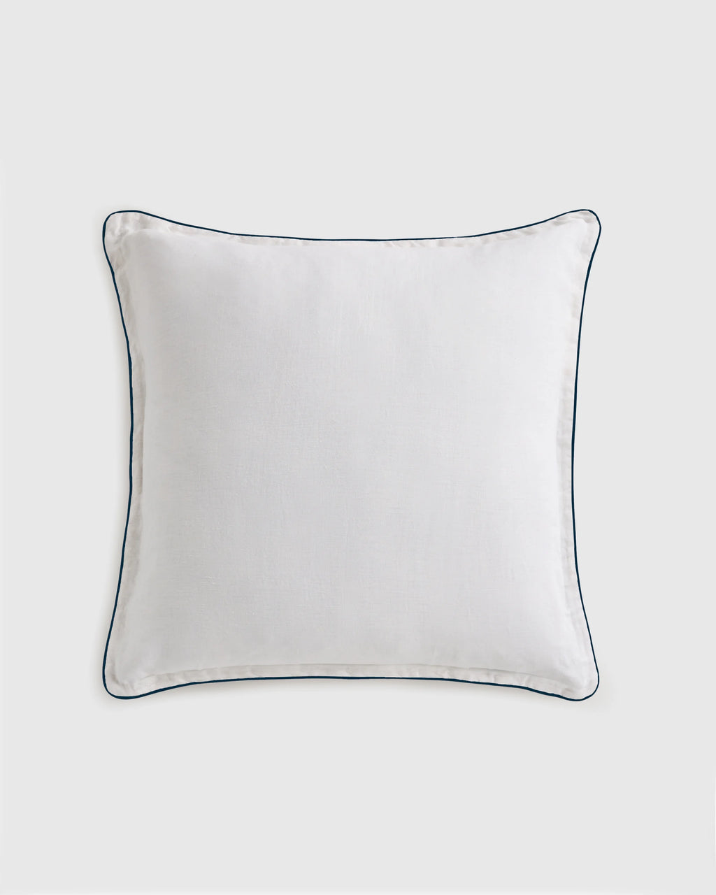 European Linen Piped Euro Sham - Euro / White/Cherry