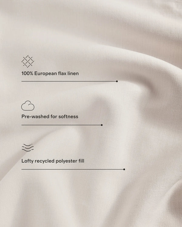 European Linen Box Quilt Set - Twin / Dusty Olive