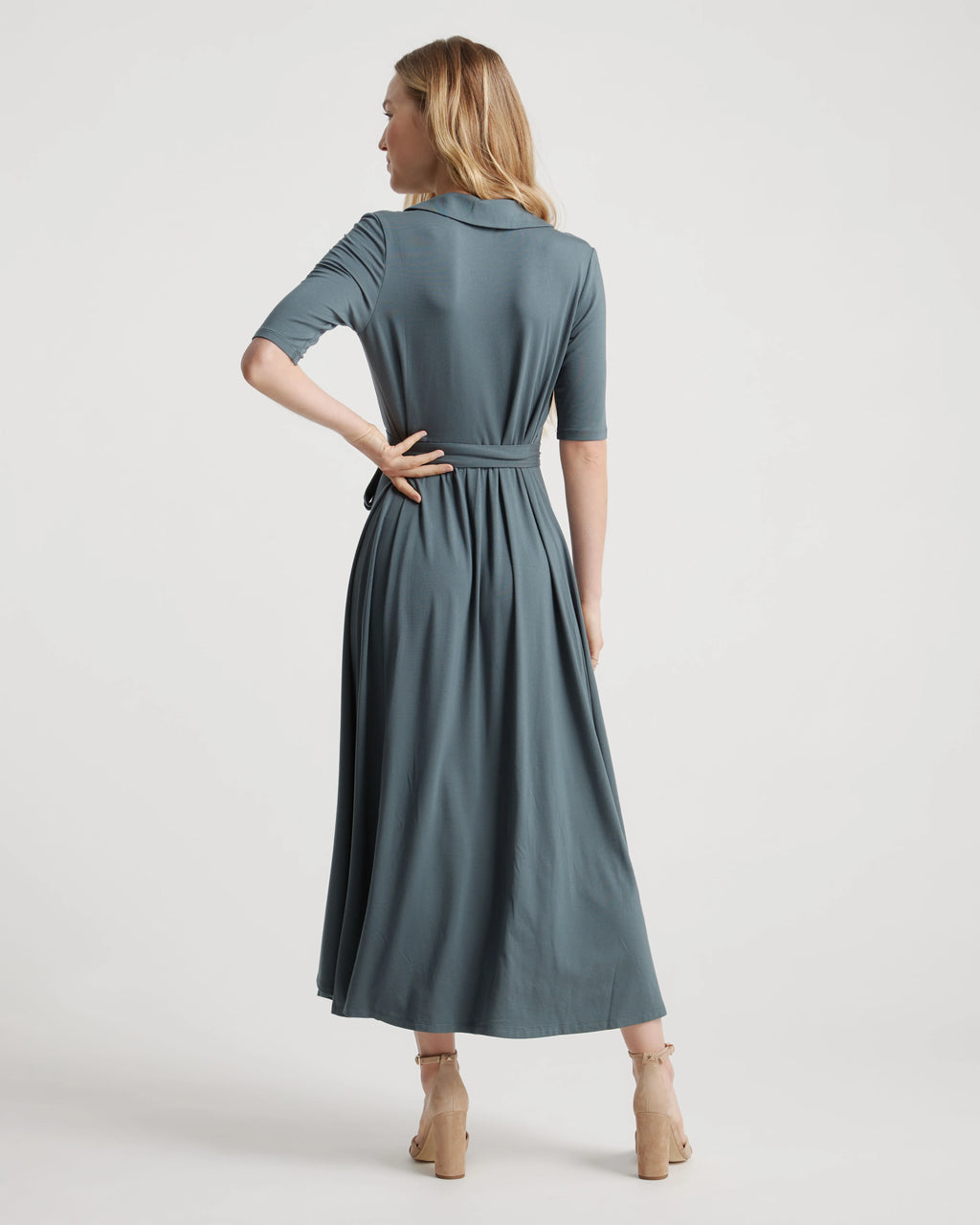 Tencel Jersey Midi Wrap Dress - XS / Brown