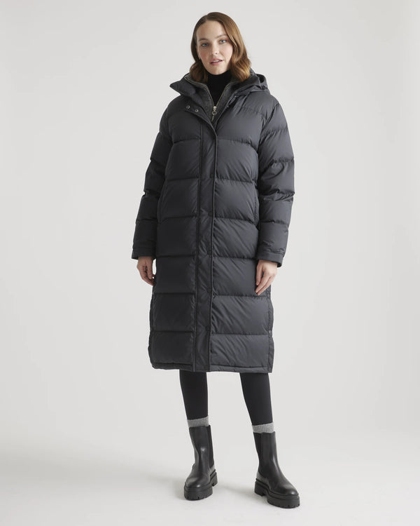 Responsible Down Long Puffer Jacket - XS / Black