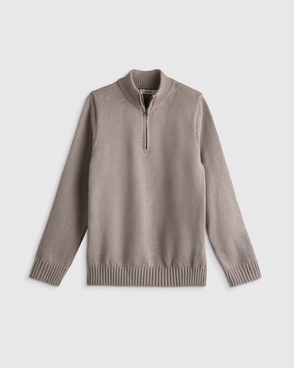 Boys 100% Organic Cotton Quarter-Zip Sweater - 6 / Navy