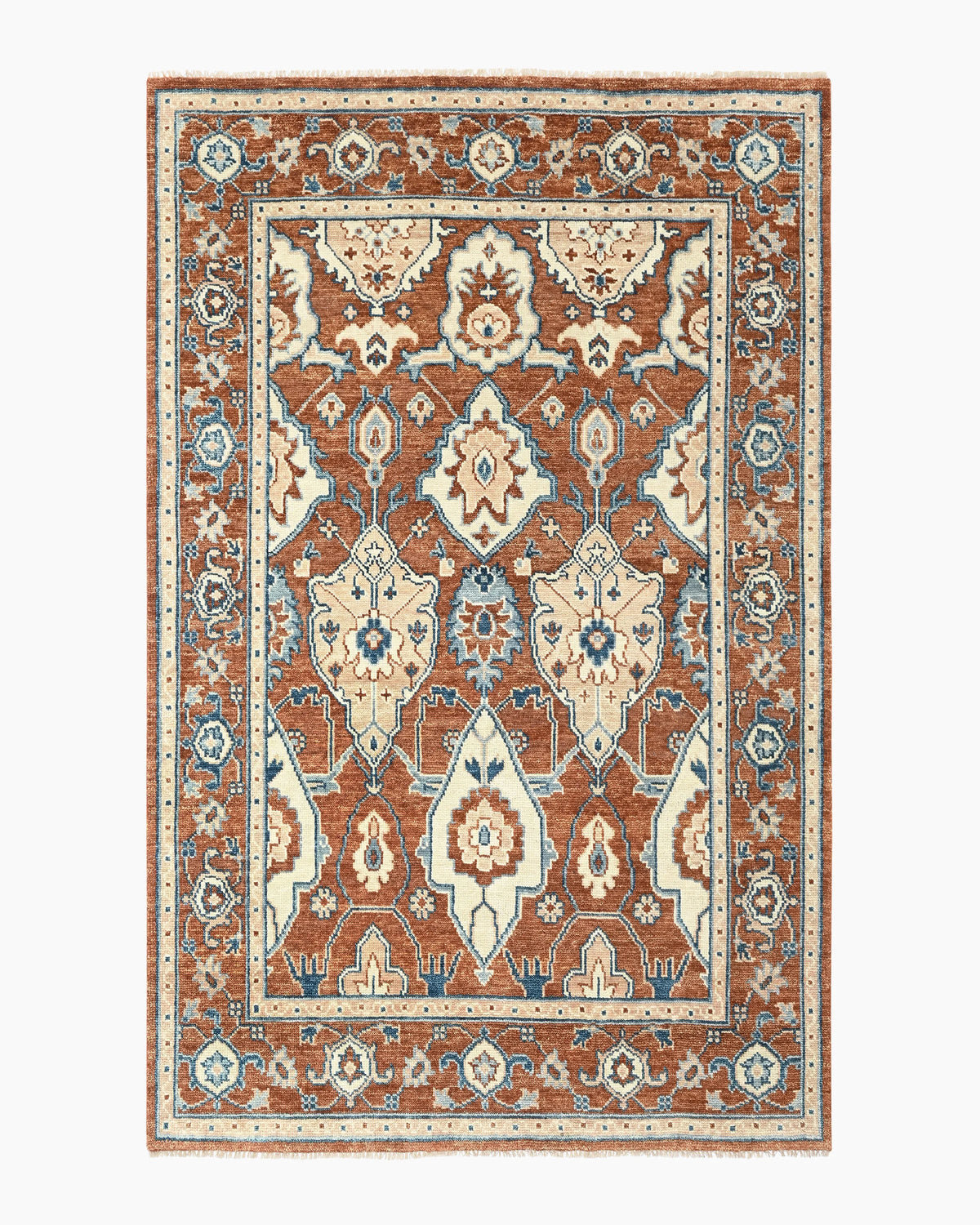 Calypso Hand-Knotted Wool Rug - 3' x 5' / Rust Main image