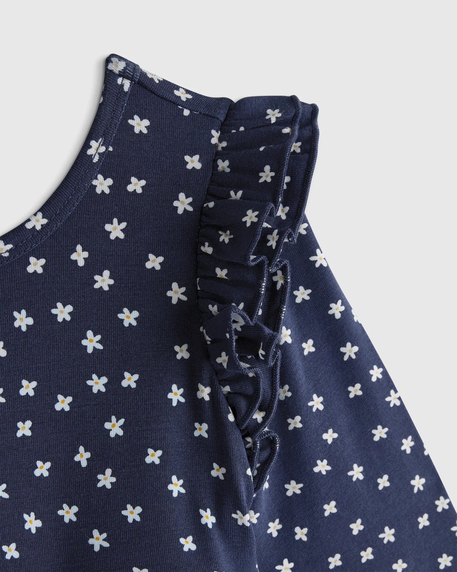 Bamboo Long Sleeve Flutter Twirl Dress - 2T / Navy Blossoms Secondary image