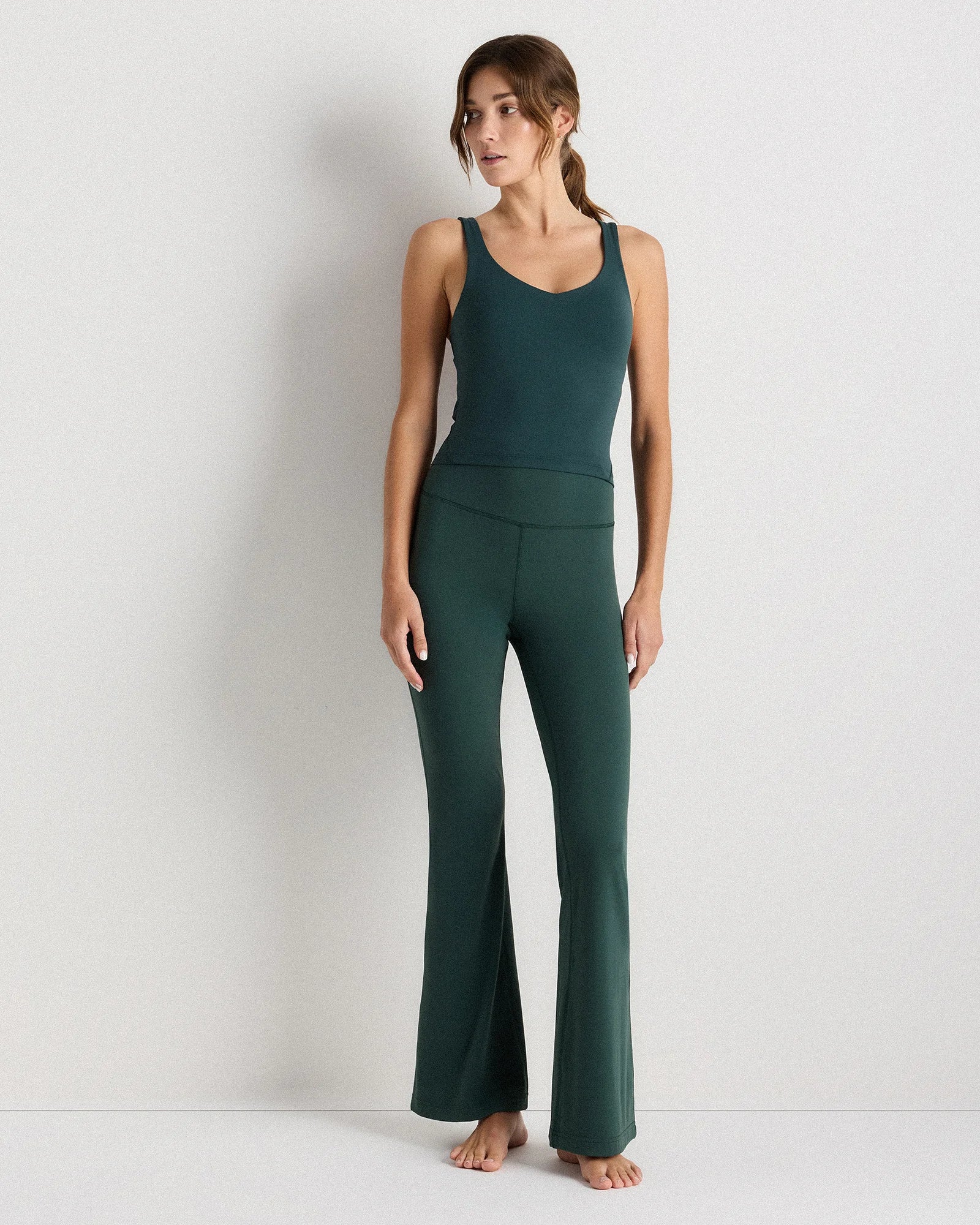 Ultra-Form V-Neck Cropped Tank - XS / Forest Green Secondary image