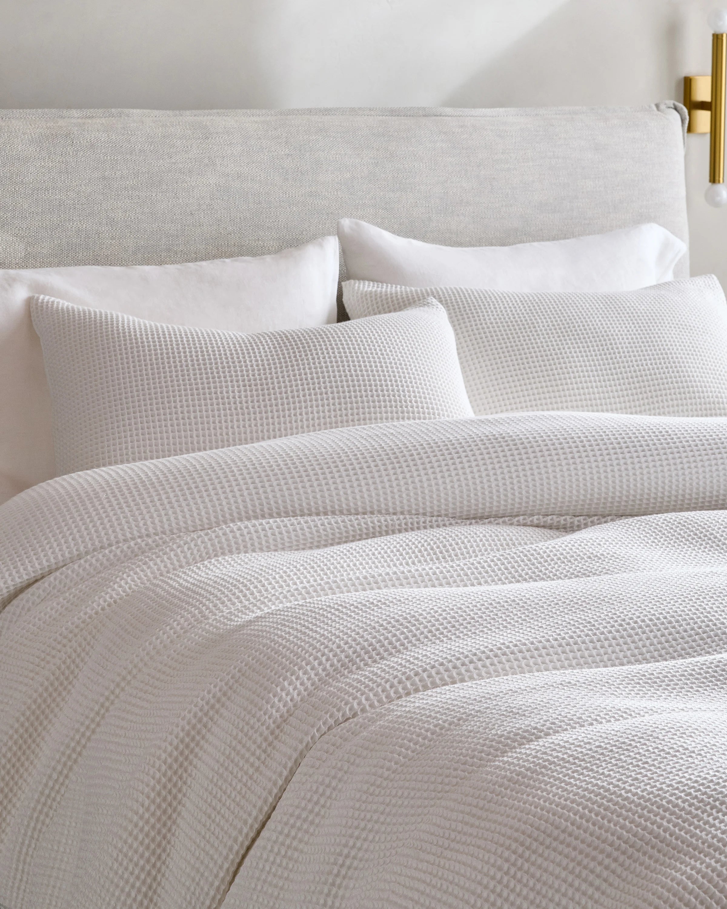 Organic Waffle Sham Set - Standard / White Secondary image