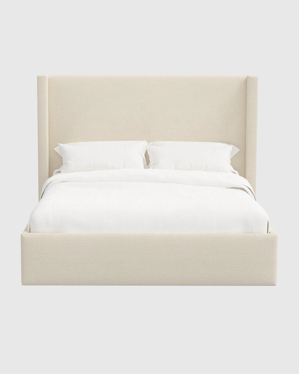 100% Linen Wingback Bed - Full / Canvas