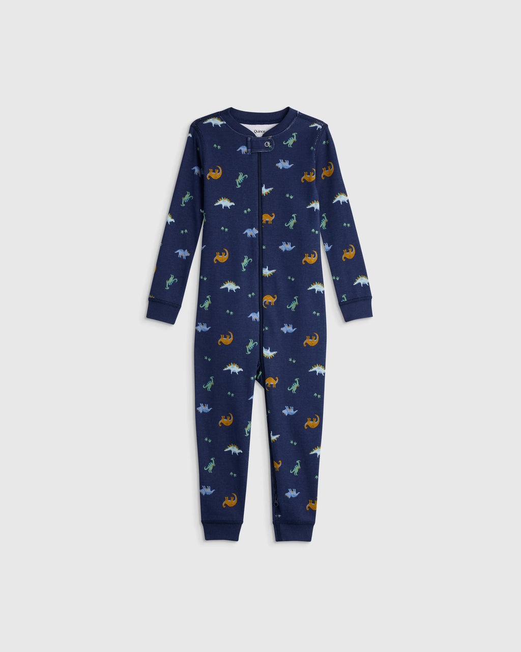 100% Organic Cotton One Piece Pajama - 2T / Navy Stripe