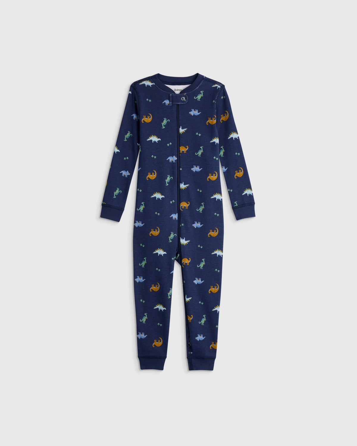 100% Organic Cotton One Piece Pajama - 2T / Navy Stripe