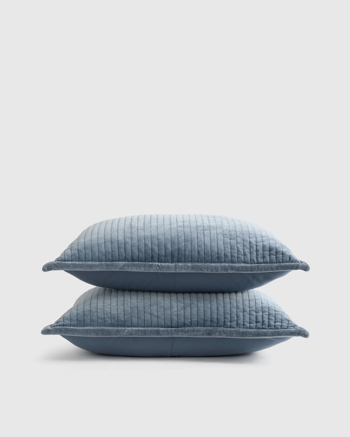 Cotton Velvet Channel Quilted Sham Set - Standard / Glacier Blue Main image