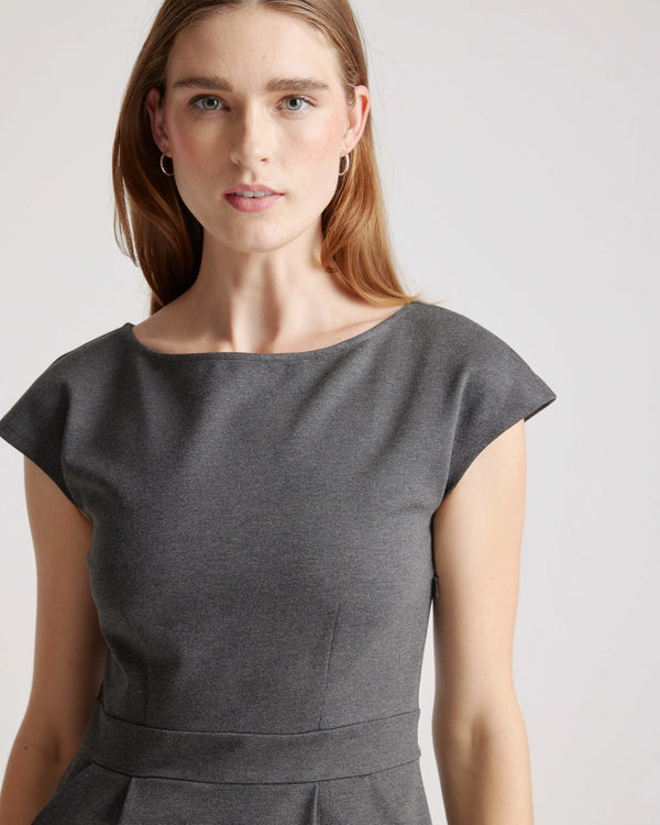 Ultra-Stretch Ponte Cap Sleeve Dress - XS / Ruby Red