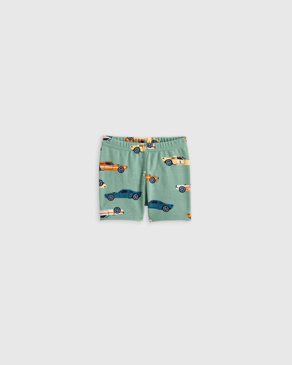 100% Organic Cotton Short Sleeve and Shorts Pajama Set - 12-18M / Navy Stripe