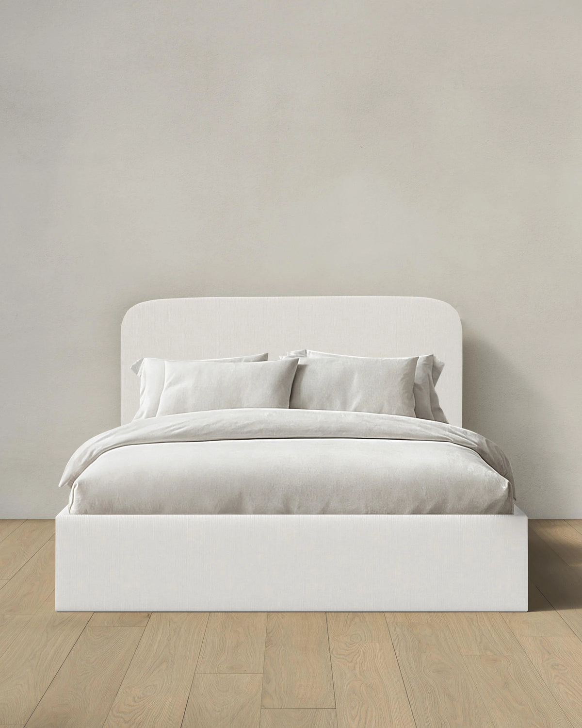 Curved Bed in Performance Velvet - Full / Walnut