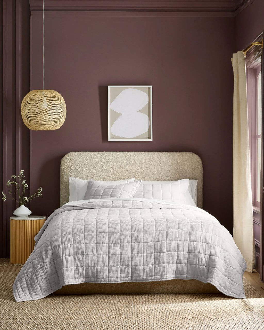 Organic Cotton Gauze Box Quilt - Twin / Mineral