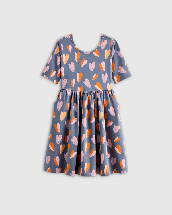 Organic Cotton Skater Dress - 6 / Sweet Cherries