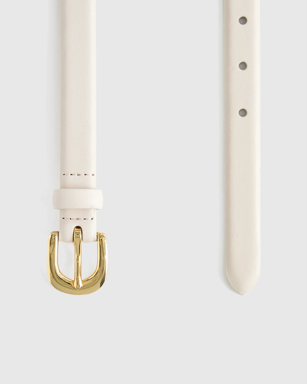 Sofia European Leather Skinny Belt - XS / Black