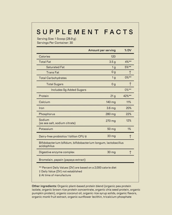 Certified Organic Plant Protein - One Size / Vanilla Bean