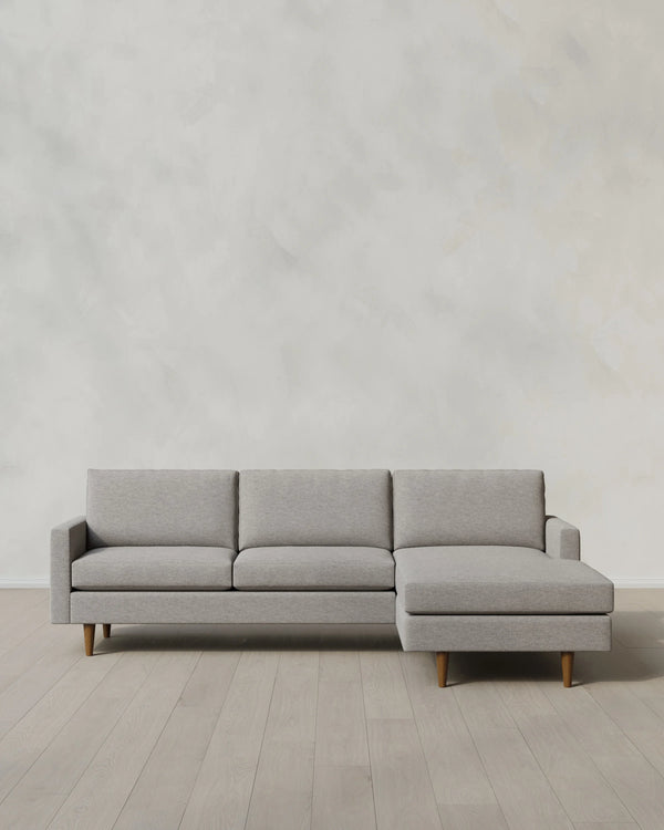 Atlas Midcentury Chaise Sectional in Performance Basketweave - 106" Right Arm / Navy