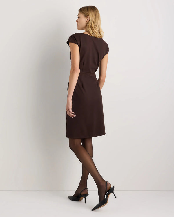 Ultra-Stretch Ponte Cap Sleeve Dress - XS / Ruby Red