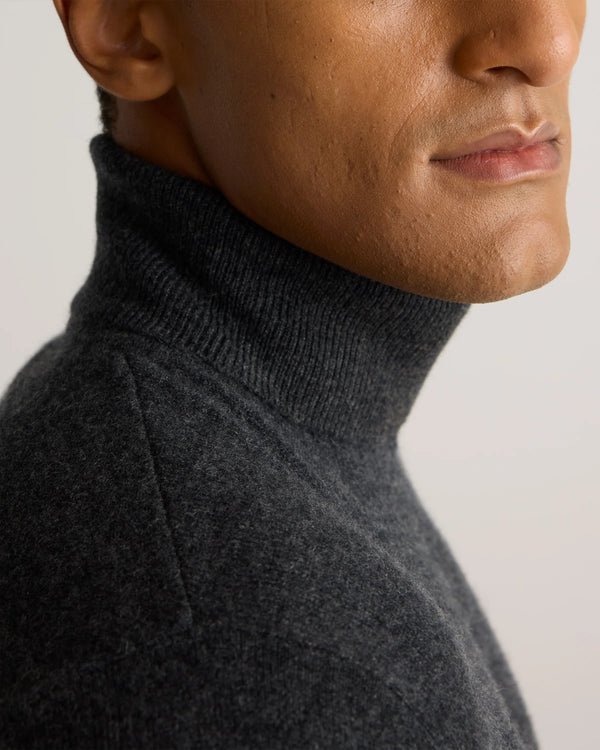 Mongolian Cashmere Turtleneck Sweater - S / Black