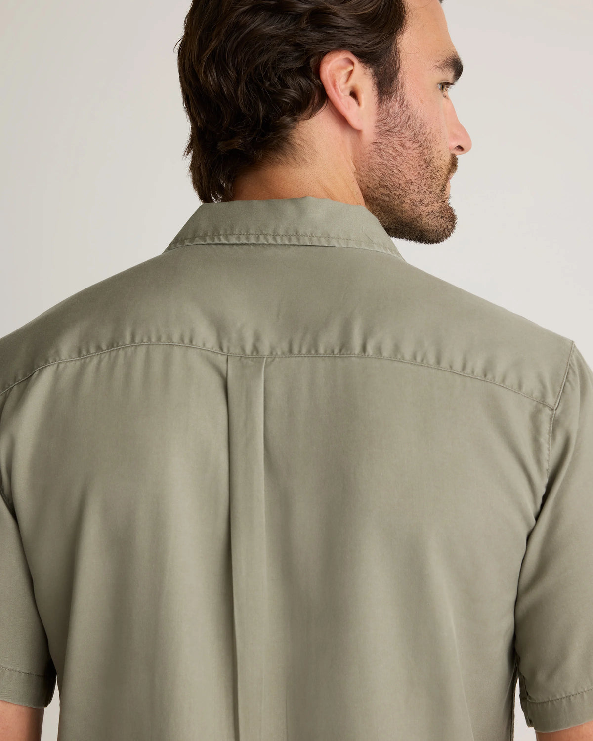 Vintage Wash Tencel Camp Shirt - S / Olive
