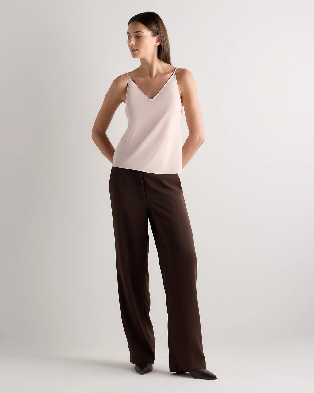 Matte V-Neck Cami - XS / Porcelain Ivory