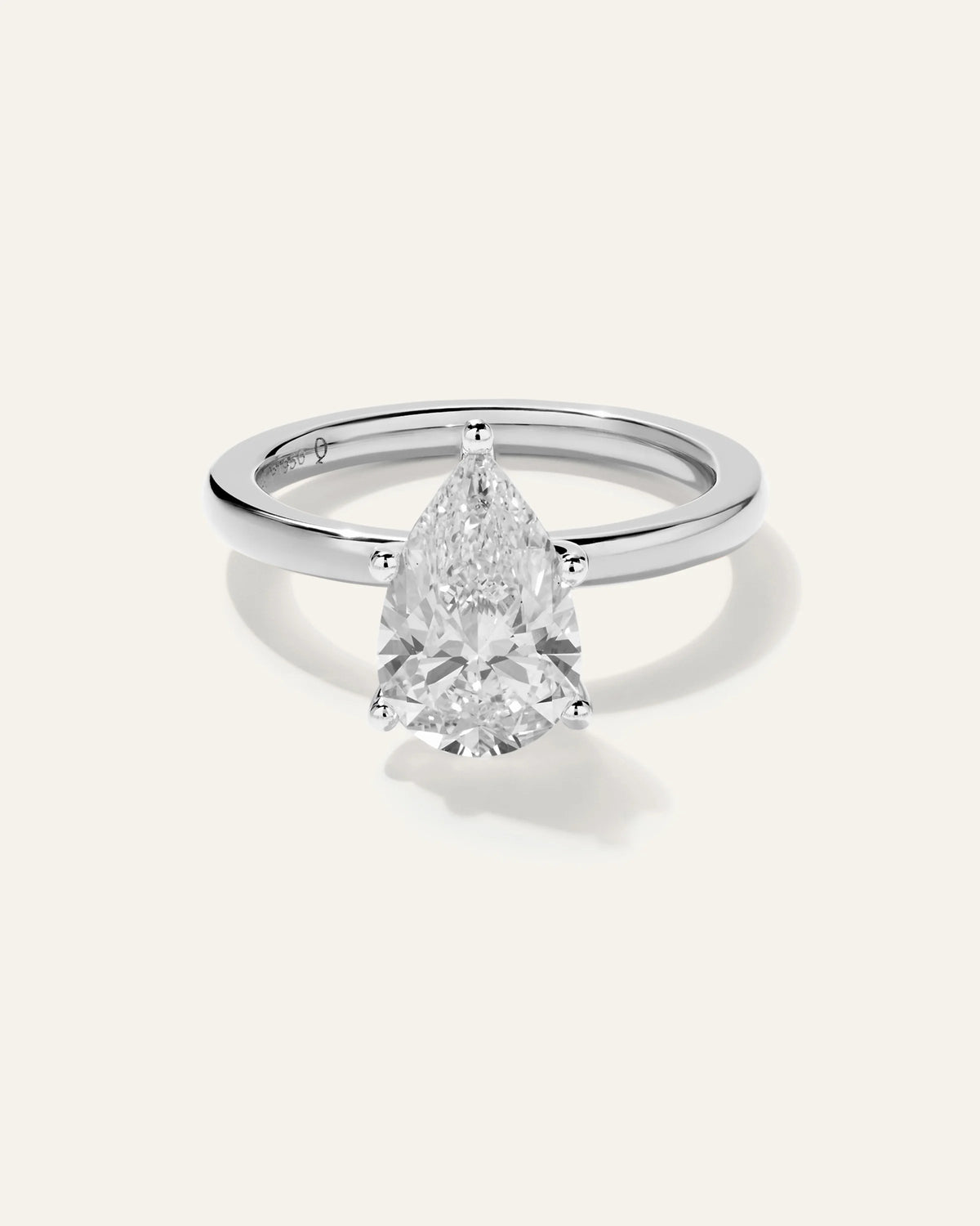 Lab Grown Diamond Pear Comfort Fit Engagement Ring - 2.5ct - 4 / Yellow Gold