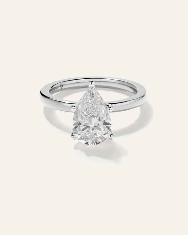 Lab Grown Diamond Pear Comfort Fit Engagement Ring - 2.5ct - 4 / Yellow Gold