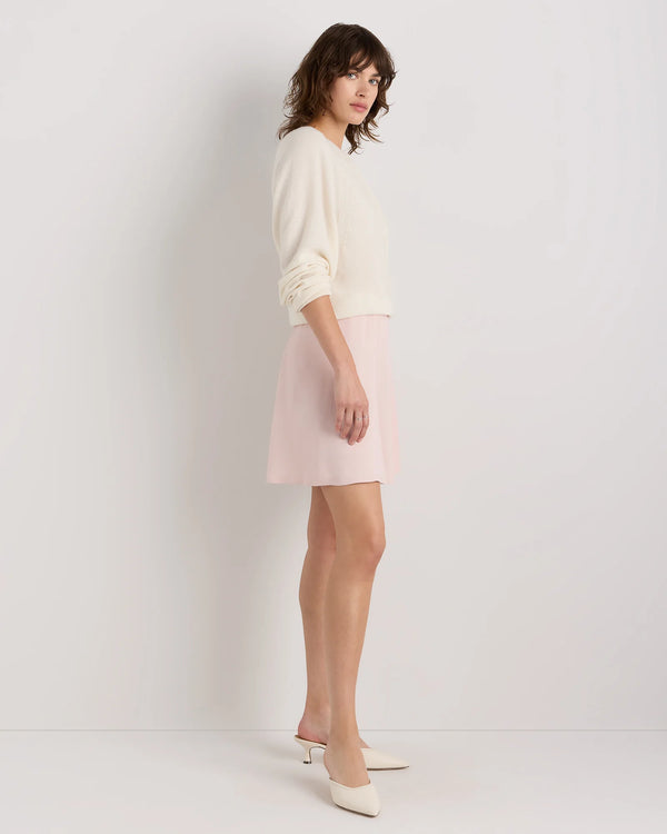Lightweight Crepe A-Line Mini Skirt - XS / Moonstone Blue