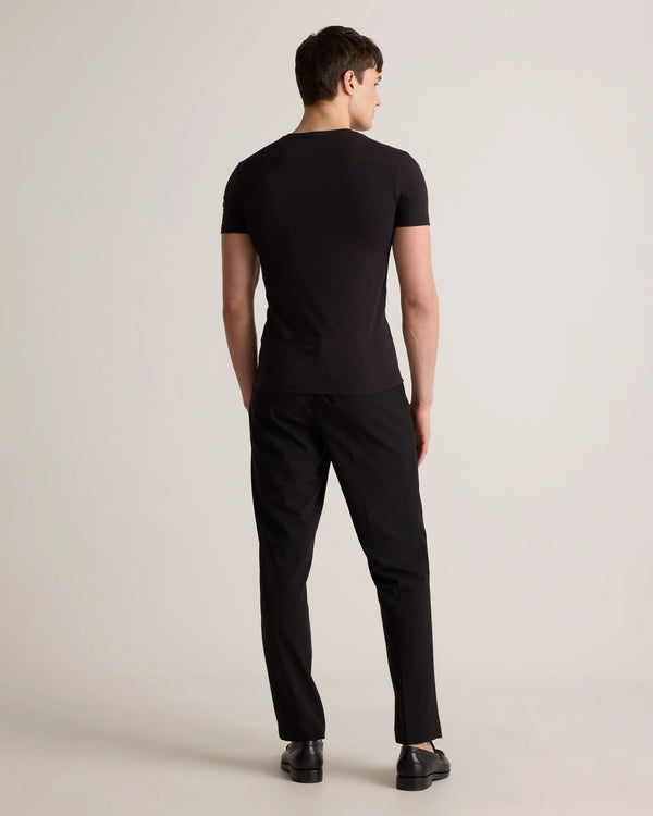 Soft Stretch Crewneck Undershirt (3-Pack) - S / Bold Black