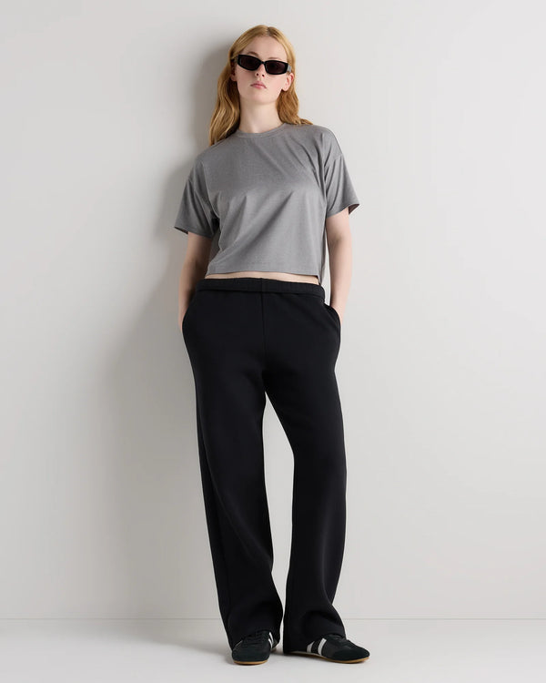 Flowknit Breeze Boxy Cropped Tee - XS / Heather Deep Navy