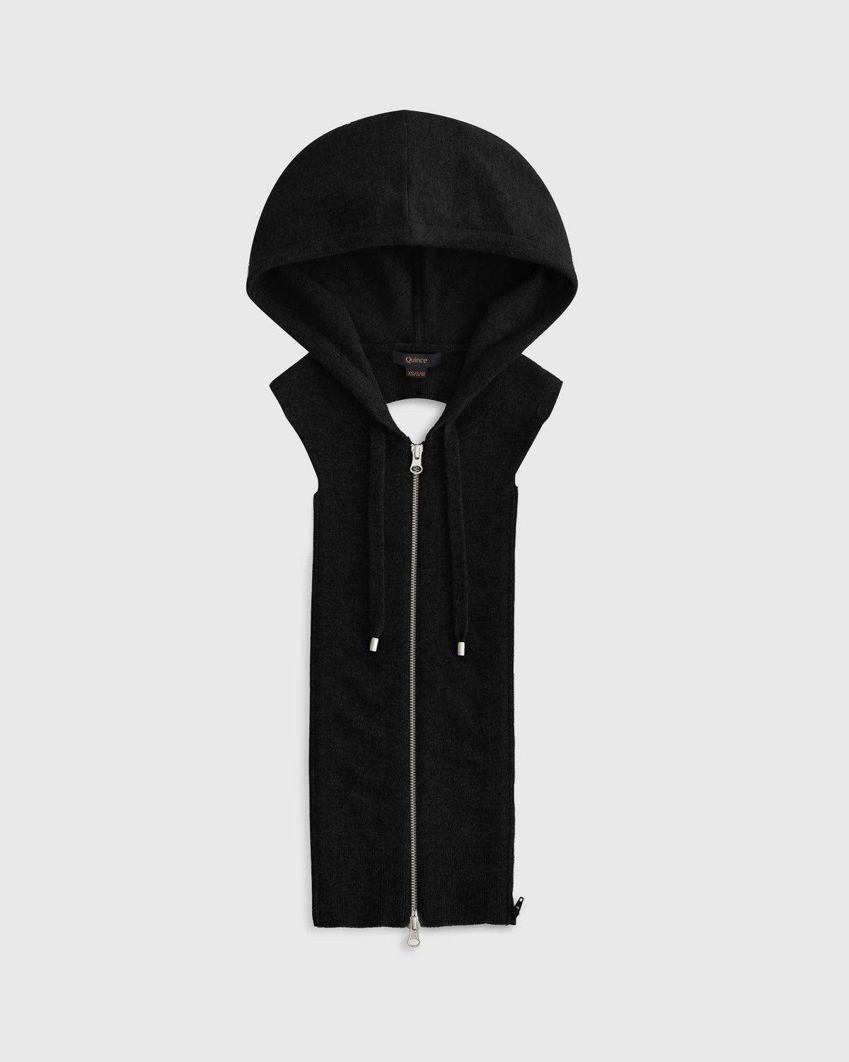 100% Mongolian Cashmere Hoodie Blazer Insert - XS/S/M / Black Main image