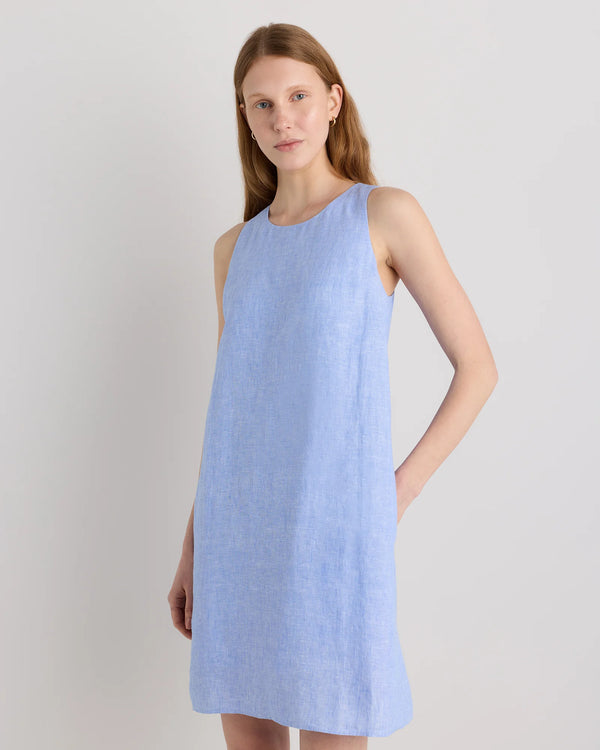 100% European Linen Tank Mini Dress - XS / Martini Olive