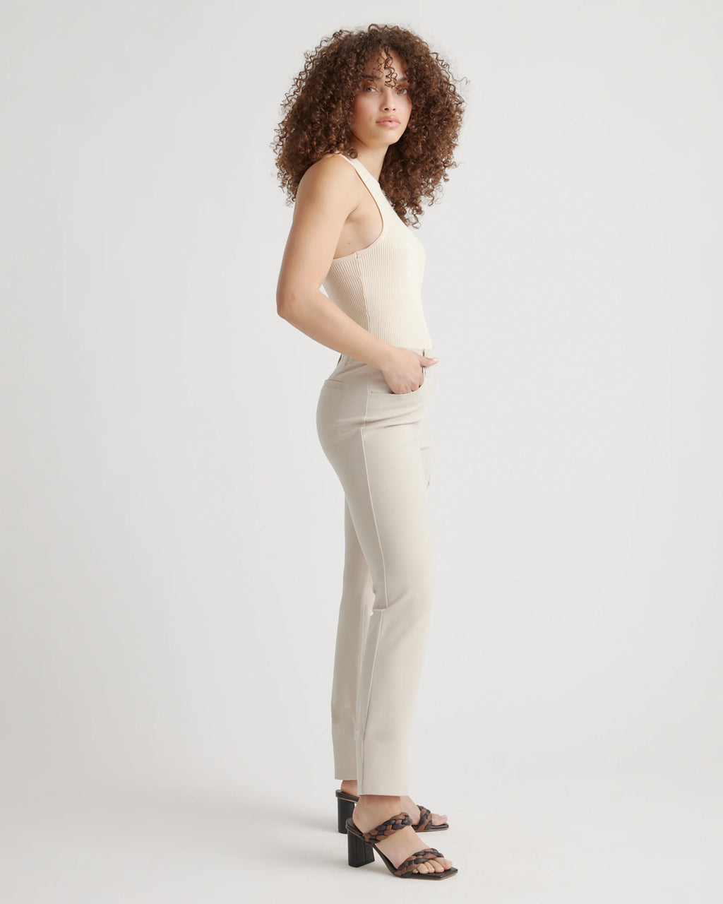 Ultra-Stretch Ponte Straight Leg 4-Pocket Pants - XS / Navy