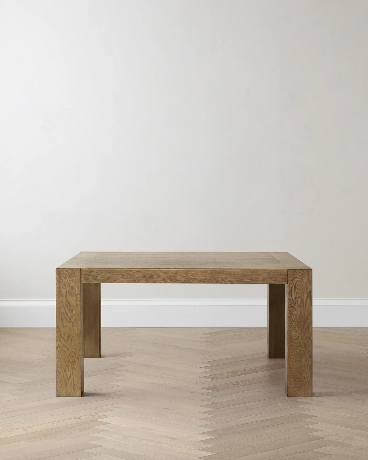 Reclaimed Oak Parsons Square Dining Table - One Size / Cafe Brown Main image