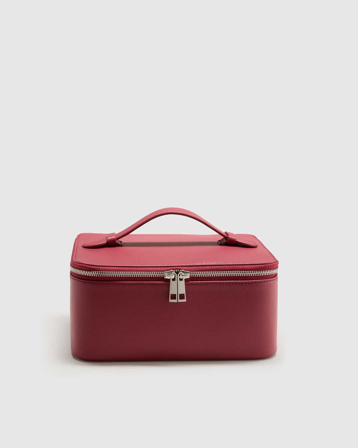 Italian Leather Travel Cosmetic Case - One Size / Garnet Red Main image