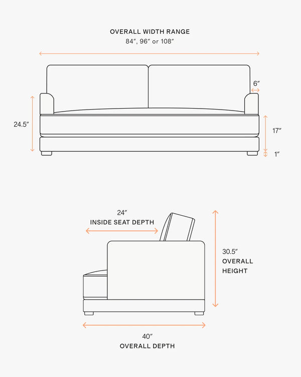 Sierra Curved Arm Sofa in Performance Velvet - 7ft / Sable
