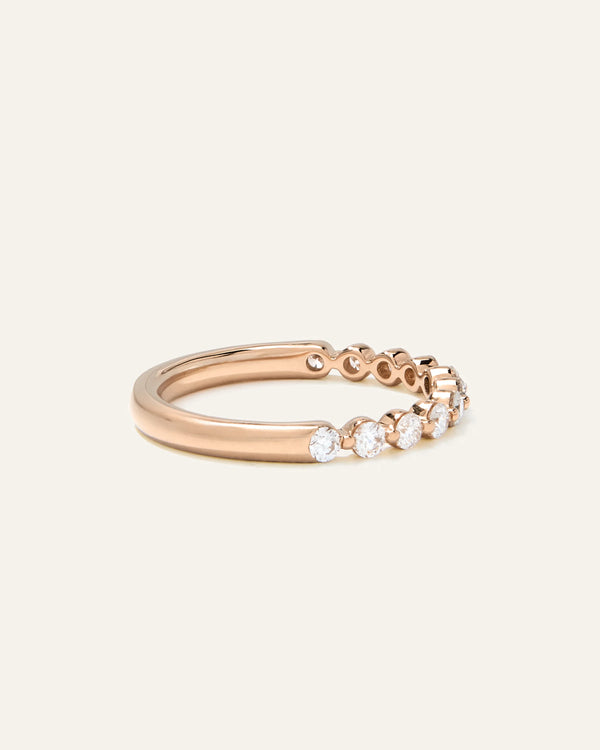 Lab Grown Diamond Single Shared Prong Halfway Band - 4 / Yellow Gold