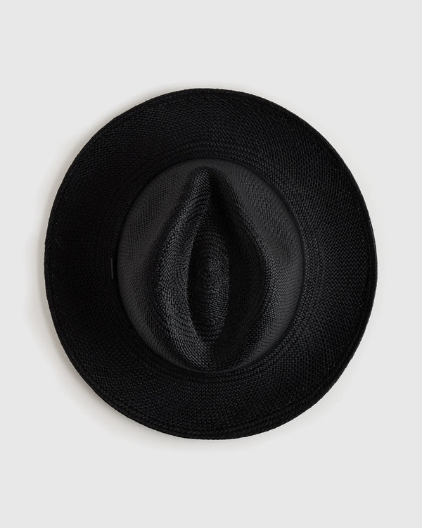 Toquilla Straw Panama Hat - S / Black