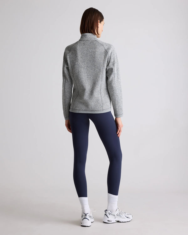 Sweater-Knit Fleece Full-Zip Jacket - XS / Heather Mineral Green