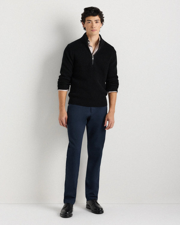 Australian Merino Wool Half Zip Sweater - S / Heather Bone