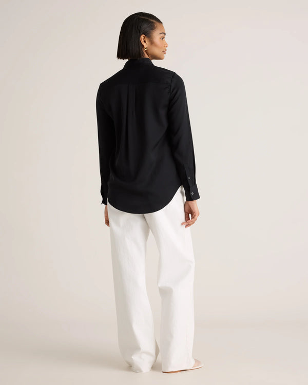 Washable Stretch Silk Blouse - XS / Moonstone Blue